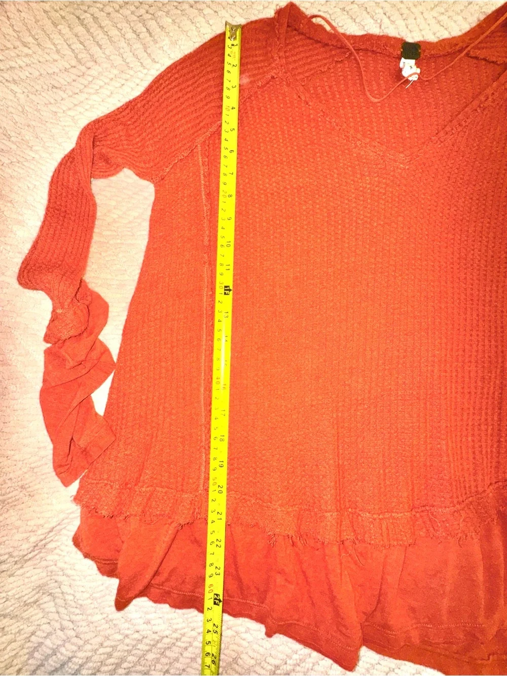 Free People We The Free Laguna Thermal Top Rust Orange oversized XS